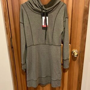 Casual Olive Green Hooded Dress